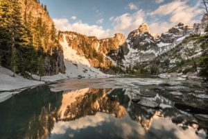 Sunrise over Delta Lake in Grand Teton National Park Photograph