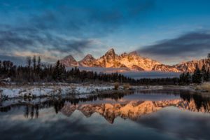 Schwabacher Landing Sunrise Winter Photograph
