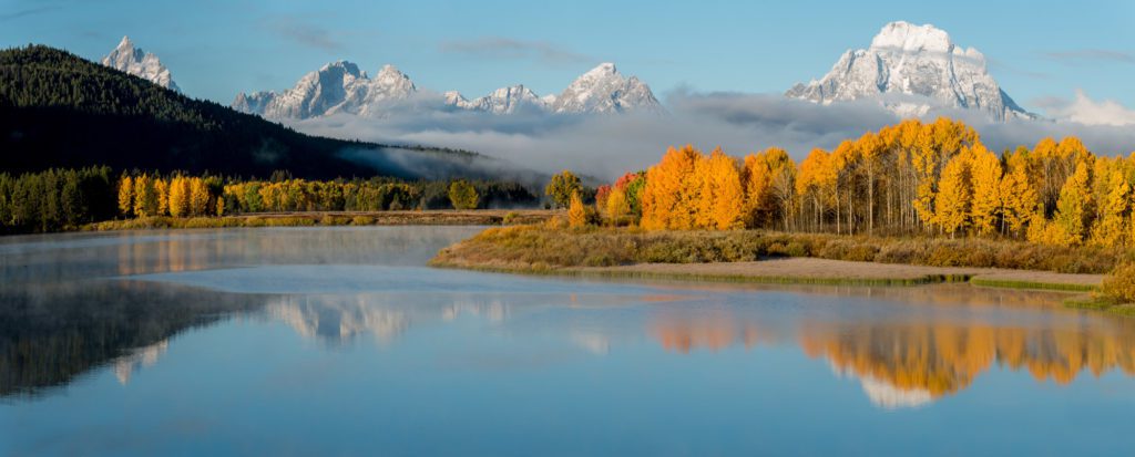 Fall colors at Oxbow Bend Panoramic