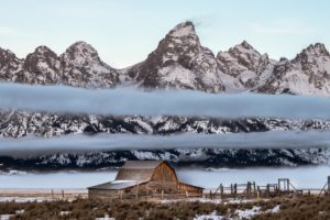 John Moulton Barn with Layers of Fog