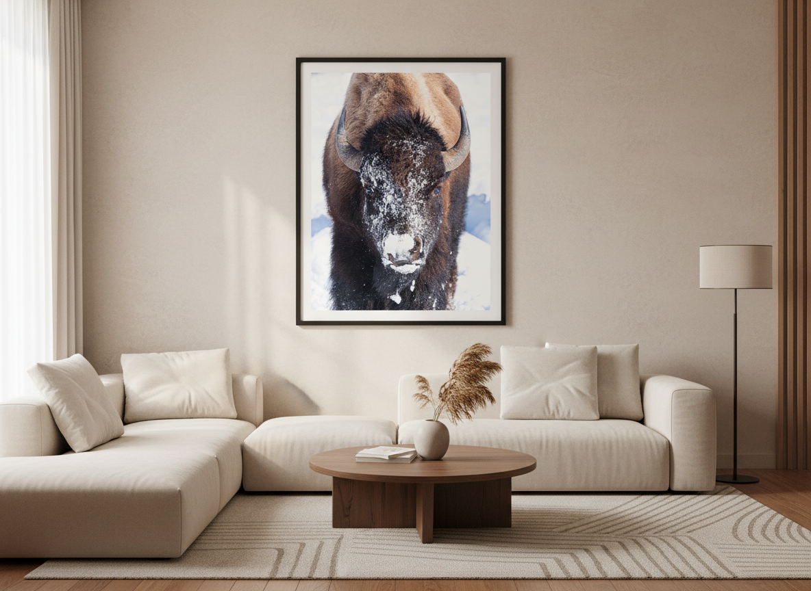 Lone Winter Bison – Grand Teton National Park Photo