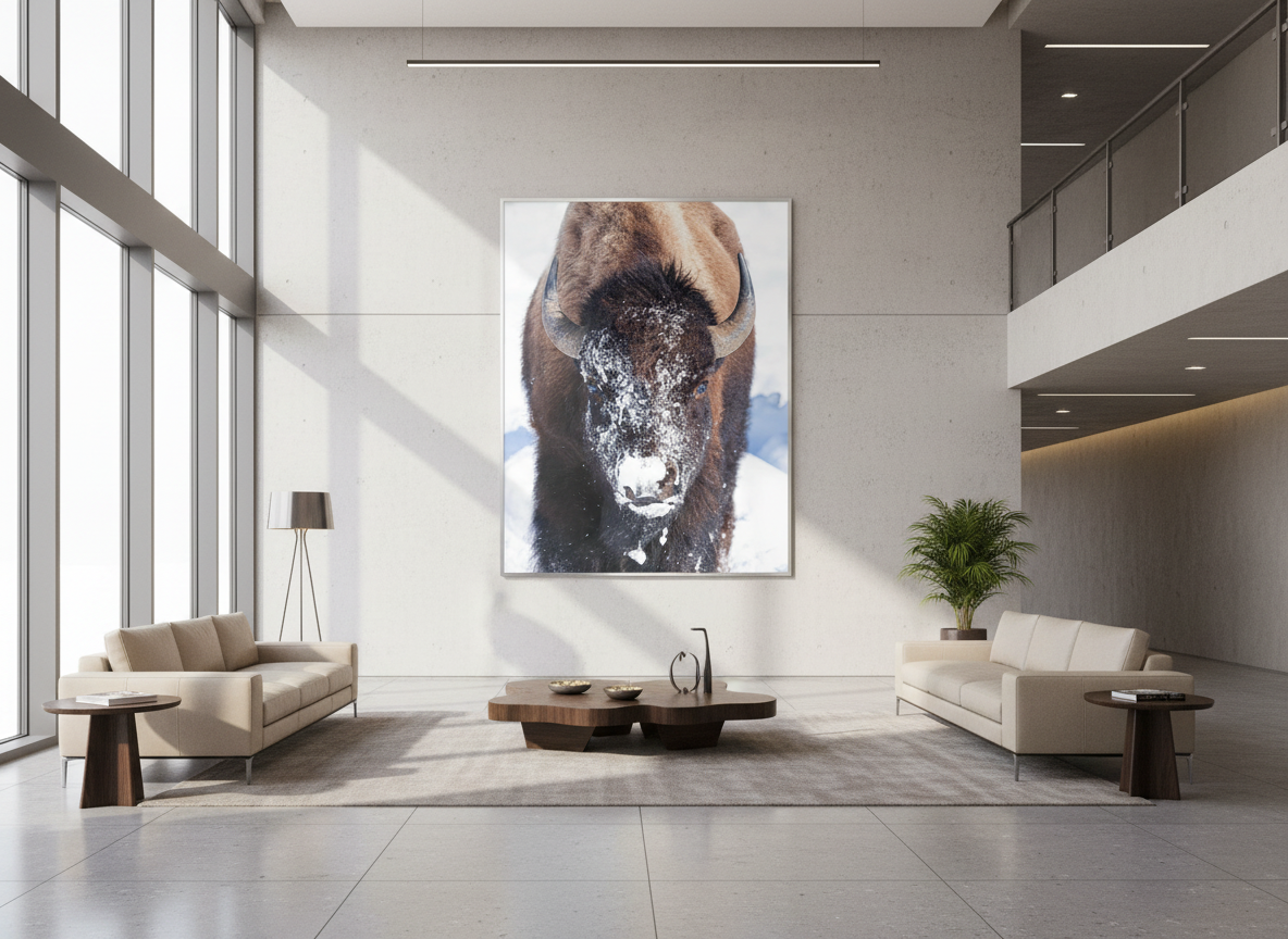 Lone Winter Bison – Grand Teton National Park Photo