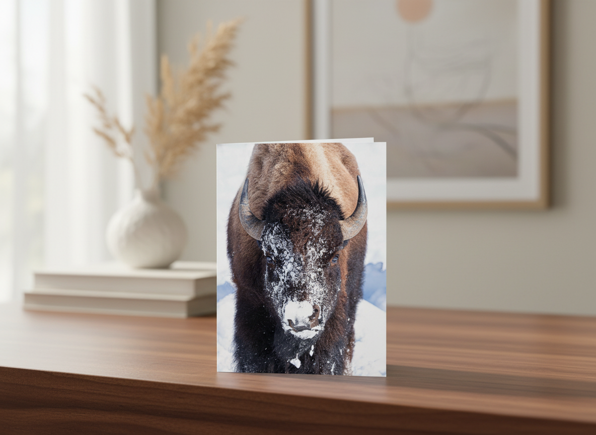 Lone Winter Bison – Grand Teton National Park Photo