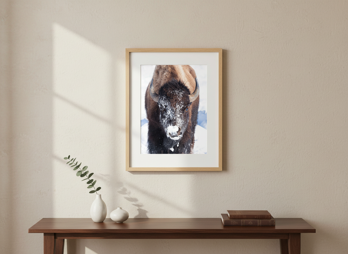 Lone Winter Bison – Grand Teton National Park Photo