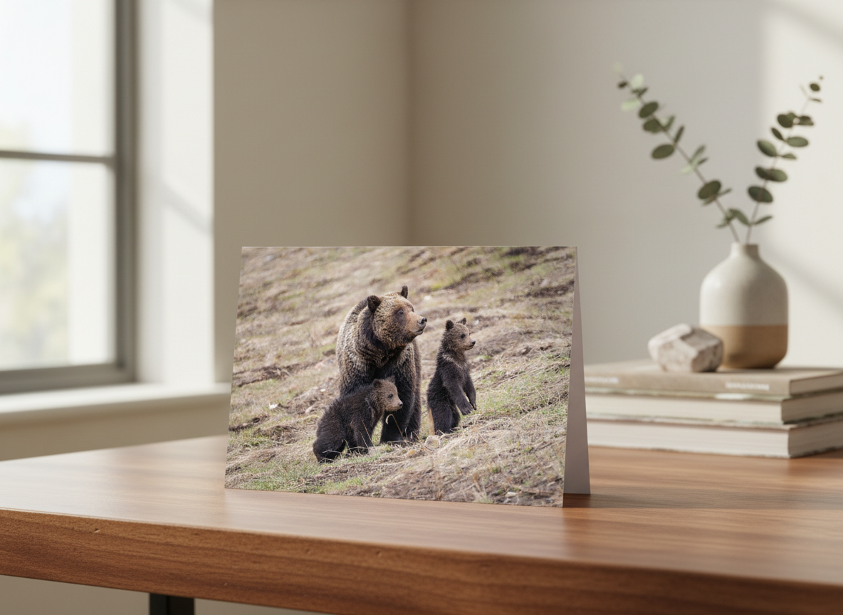 Grizzly Bear Felecia with Cubs Photograph