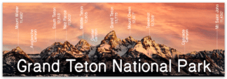 Grand Teton National Park Labels Sticker Magnet
