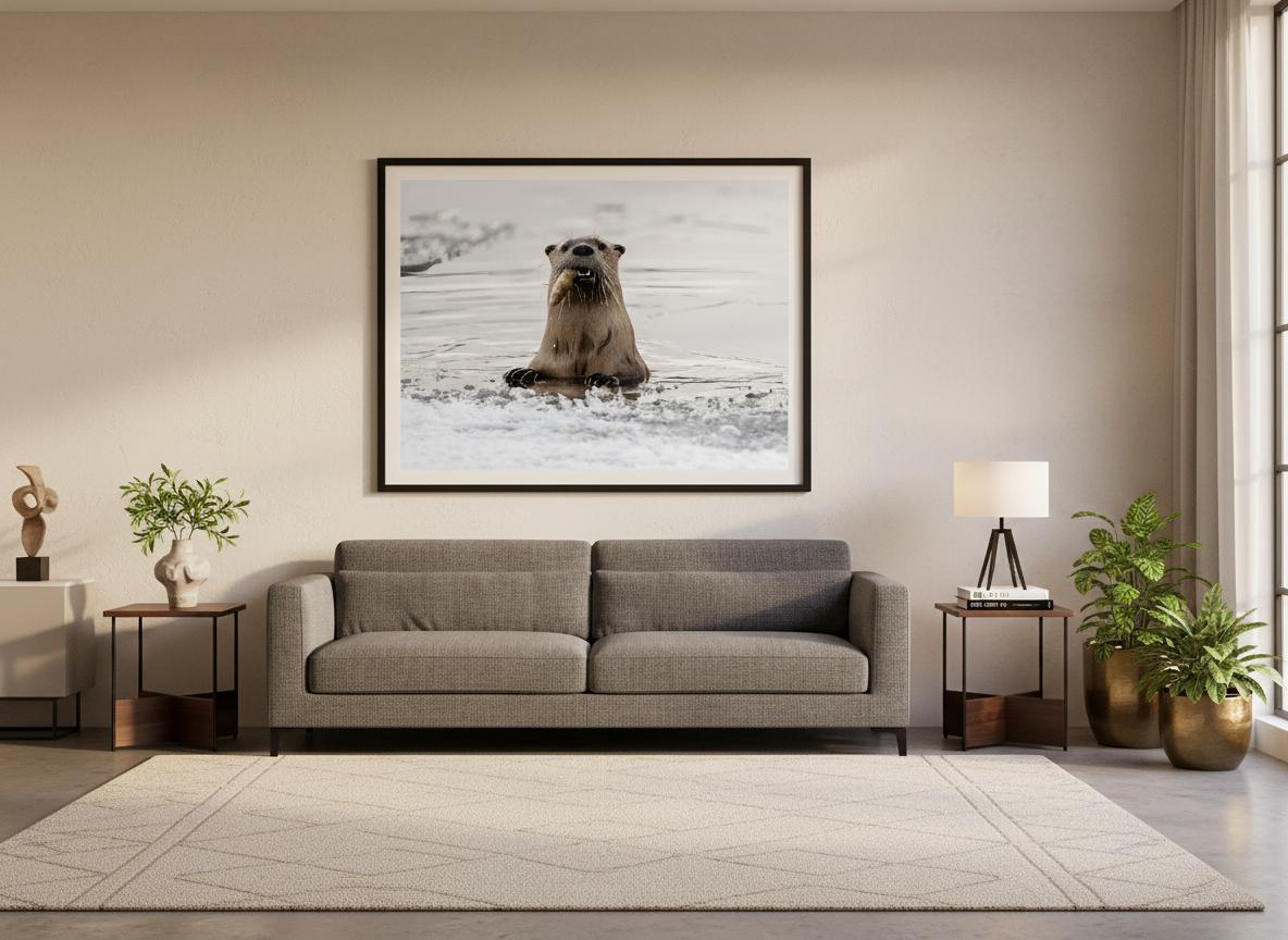 Otter with Fish in Grand Teton Photograph