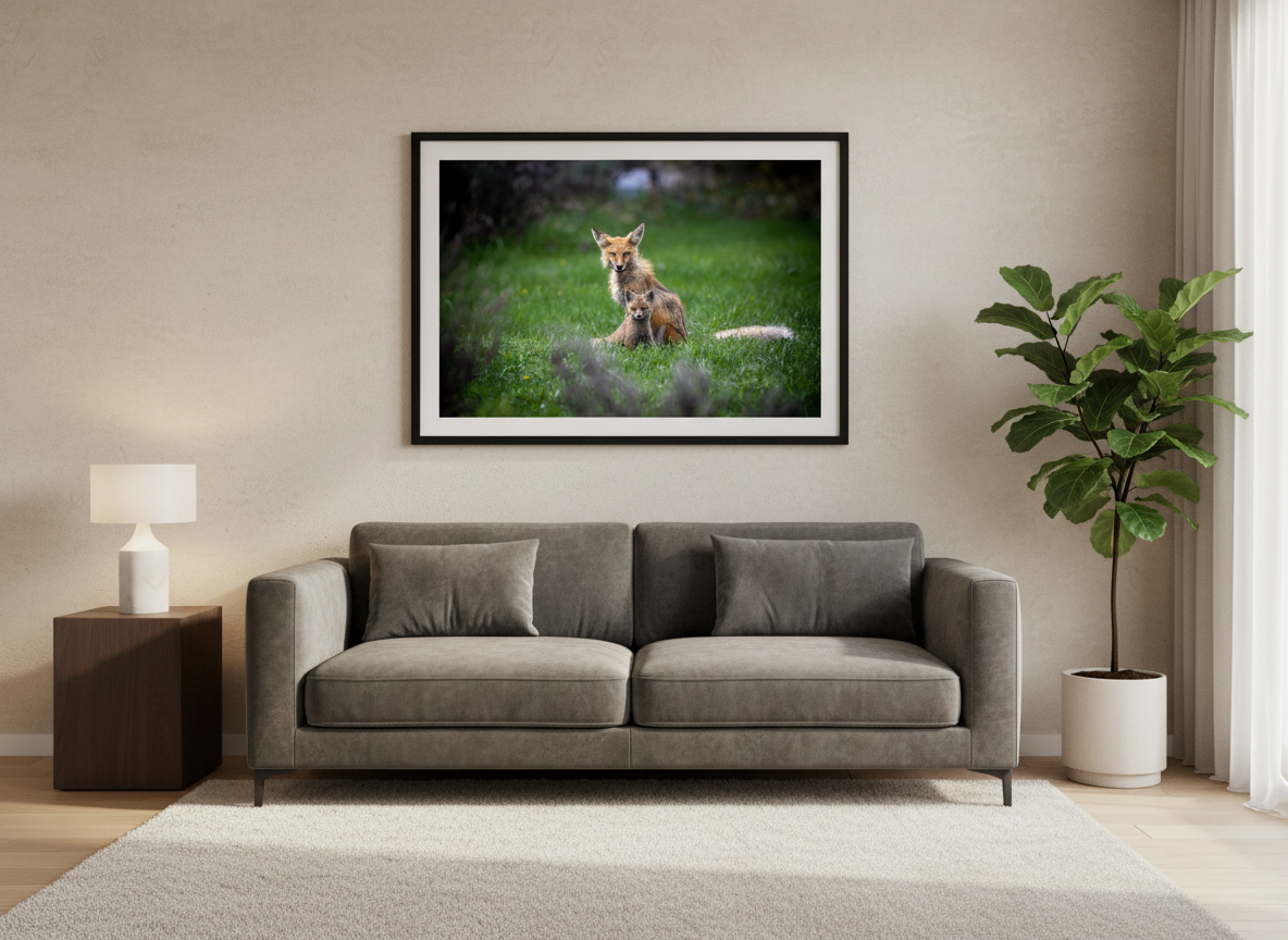 Red Fox with Kit in Grand Teton Photograph