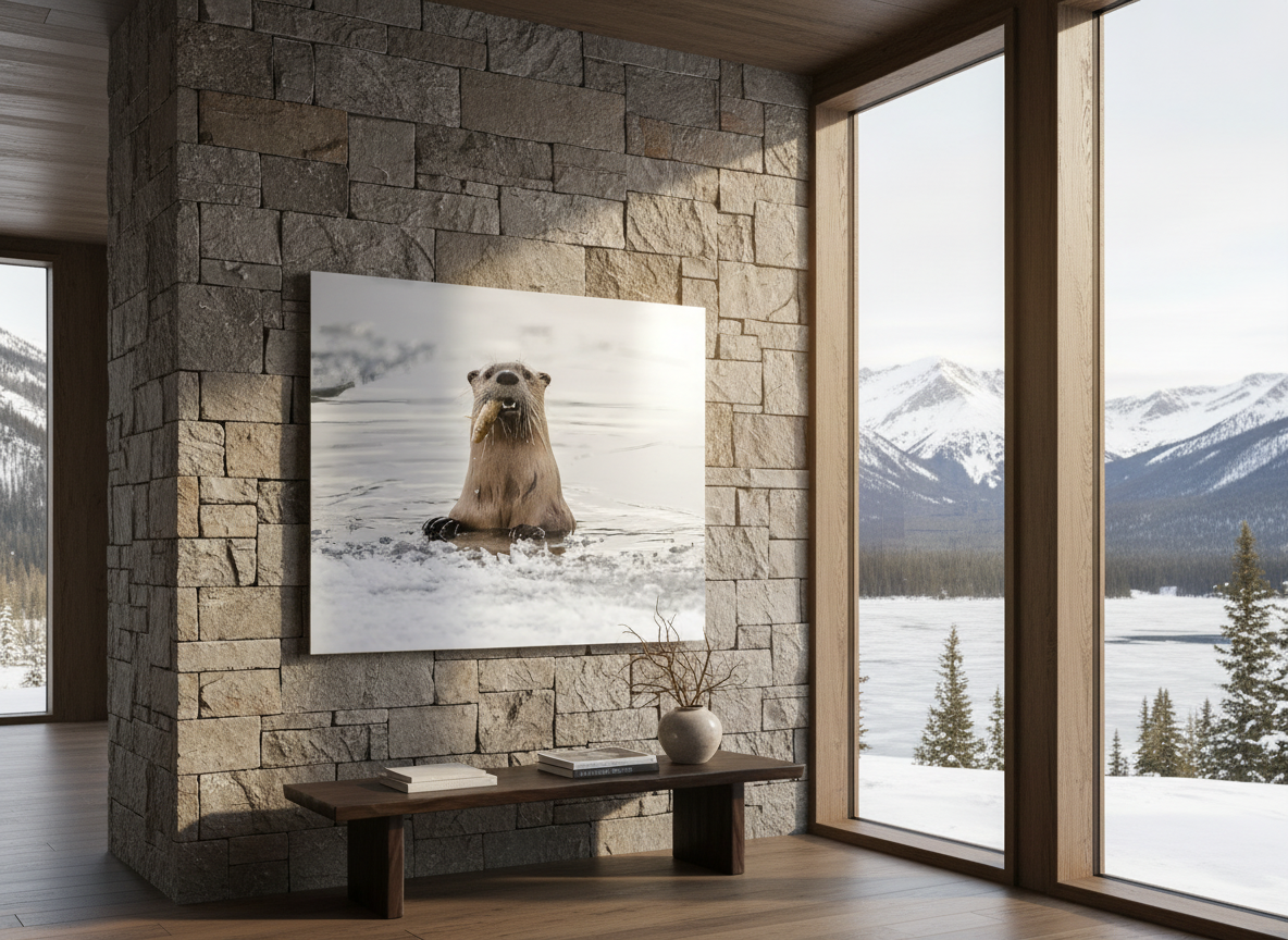 Otter with Fish in Grand Teton Photograph