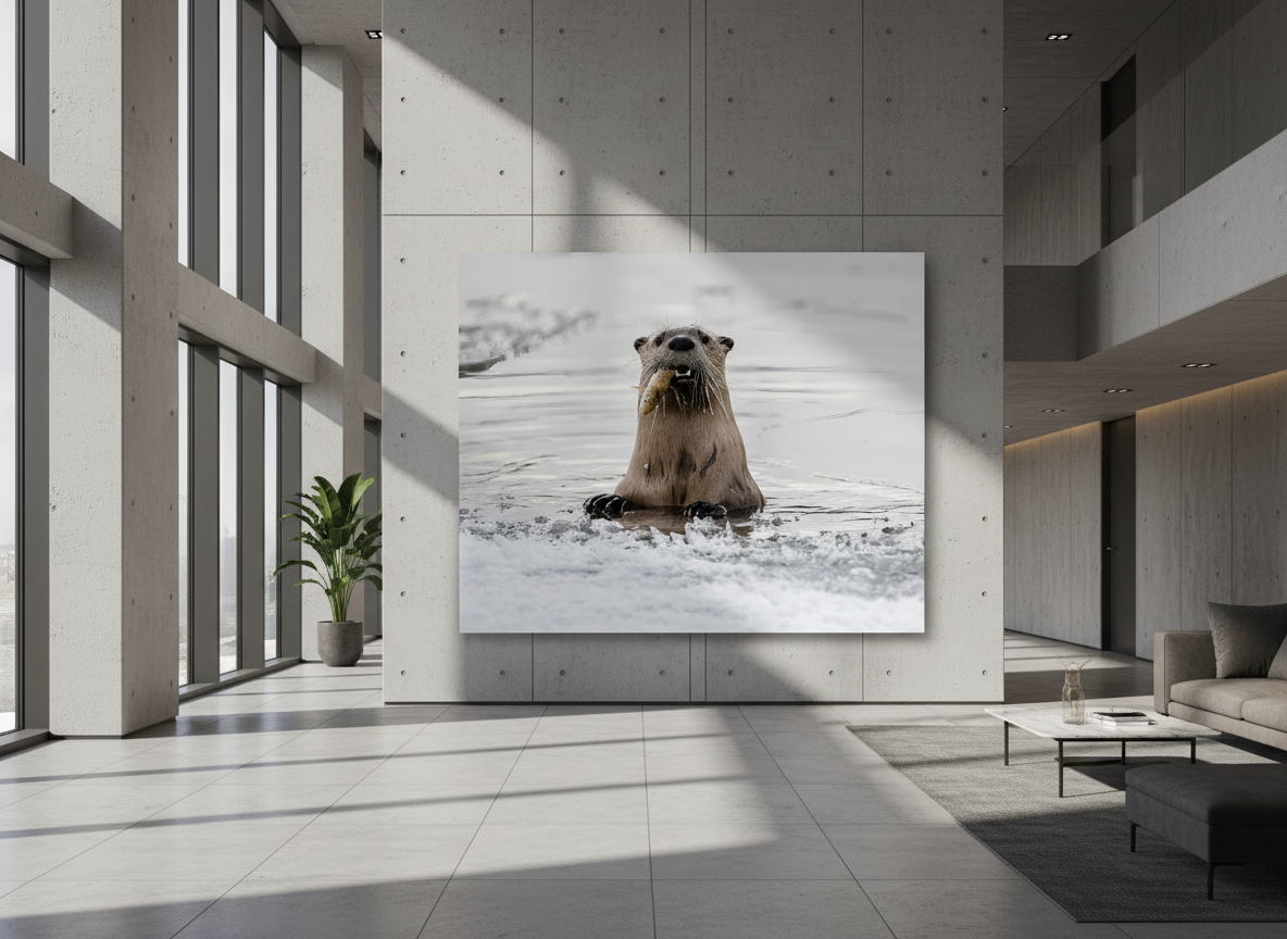 Otter with Fish in Grand Teton Photograph
