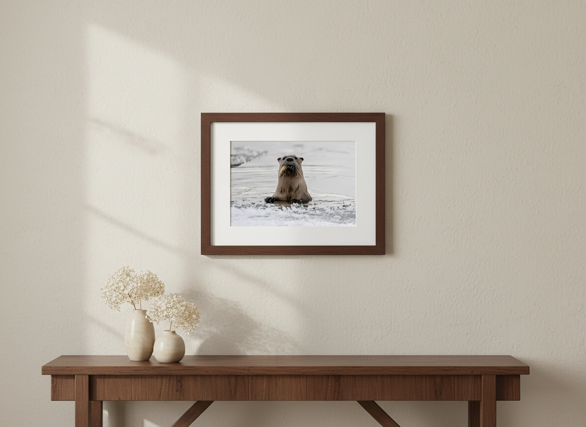 Otter with Fish in Grand Teton Photograph