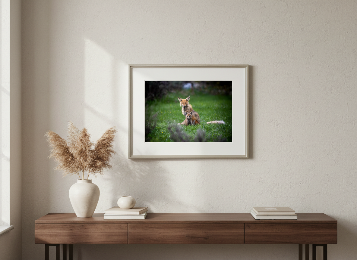 Red Fox with Kit in Grand Teton Photograph