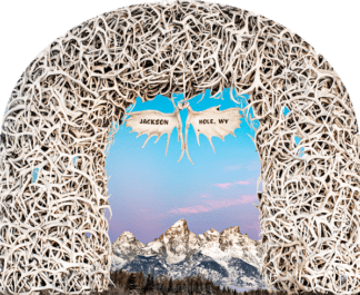 Elk Antler Arch Jackson Hole Sticker Magnet