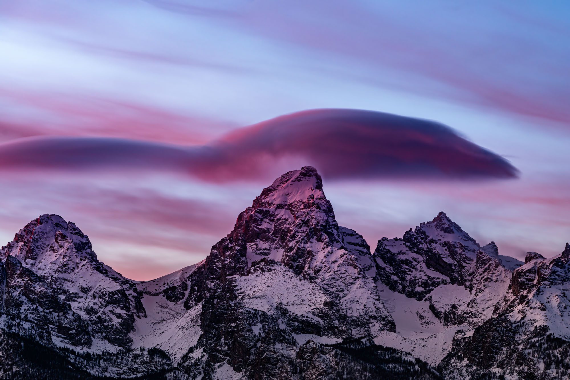 Sunset in Grand Teton National Park – Stunning Lenticular Clouds