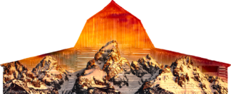 Moulton Barn with Tetons Sticker