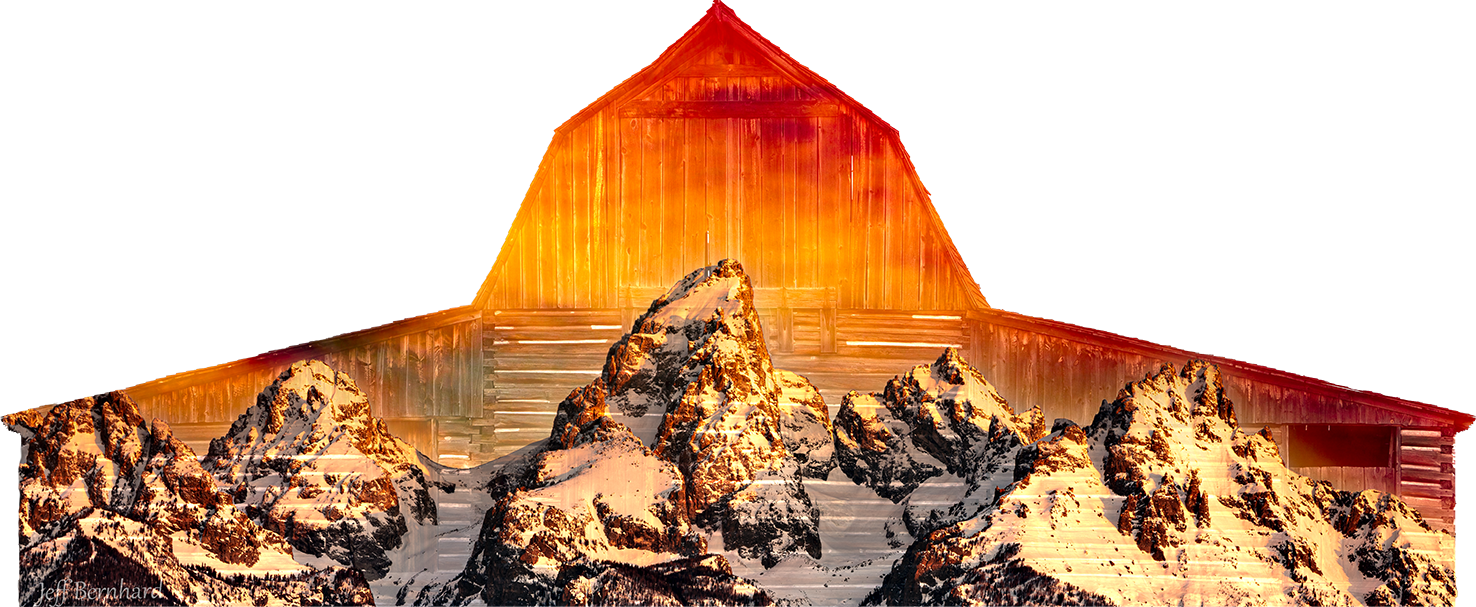 Moulton Barn with Tetons Sticker