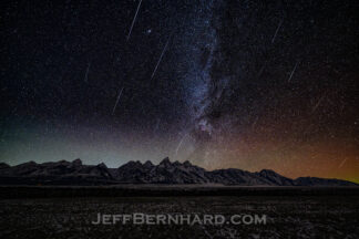 Geminids Meteor Shower Over Grand Teton National Park