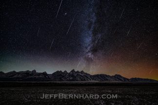 Geminids Meteor Shower Over Grand Teton National Park