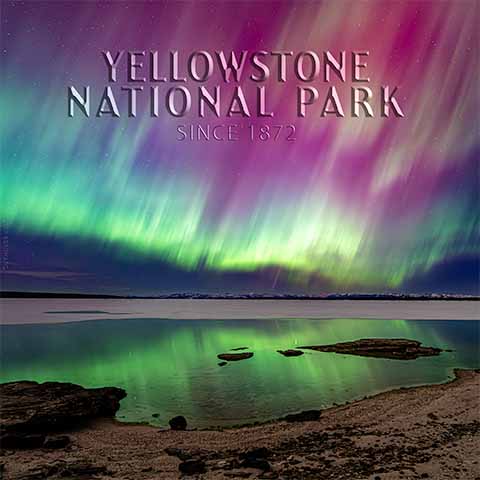yellowstone northern lights sticker