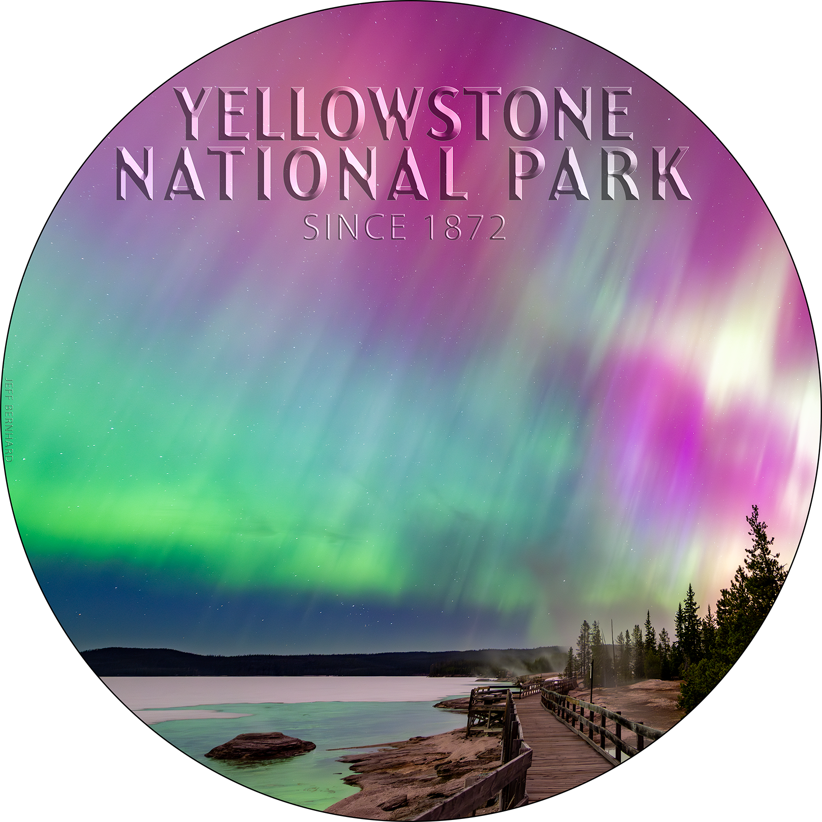 yellowstone northern lights sticker