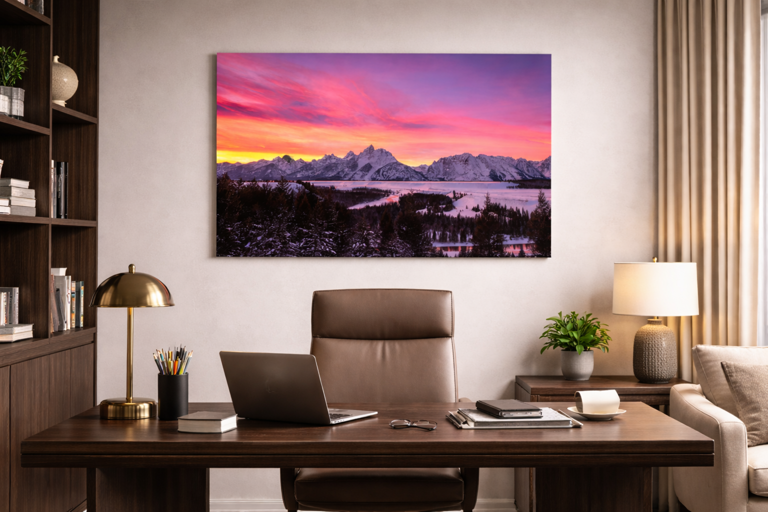Sunset Snake River Overlook Photo Print – Grand Teton Scenic Wall Art