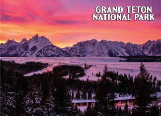 Snake River Overlook Winter Sunset Postcard – Grand Teton National Park