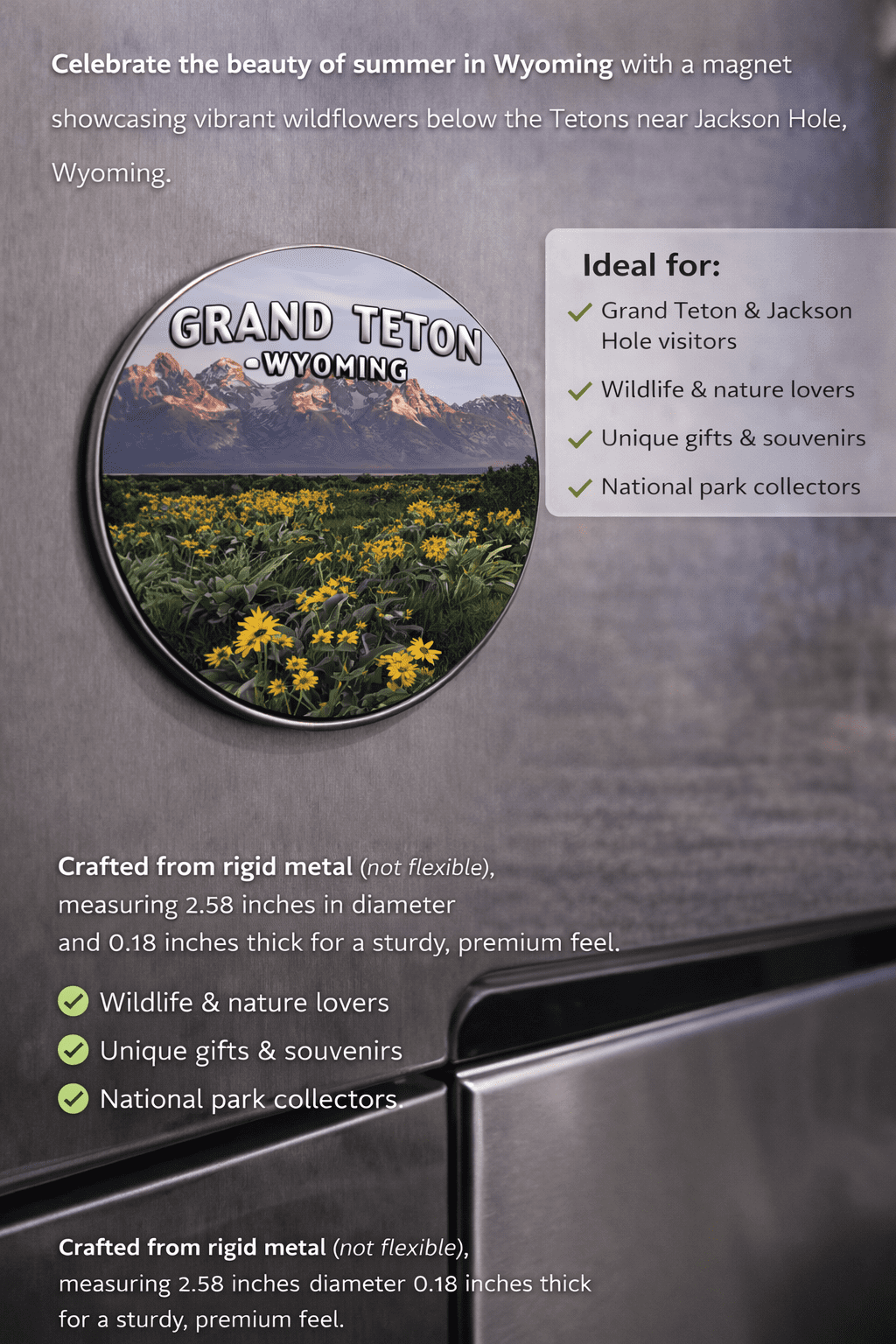 Grand Teton National Park Wildflowers Magnet Wyoming